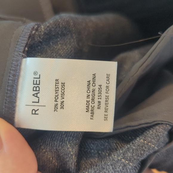 R Label Women's High Waist Straight Leg Dress Pants Gray Size L Pin Stri… - Picture 10 of 11